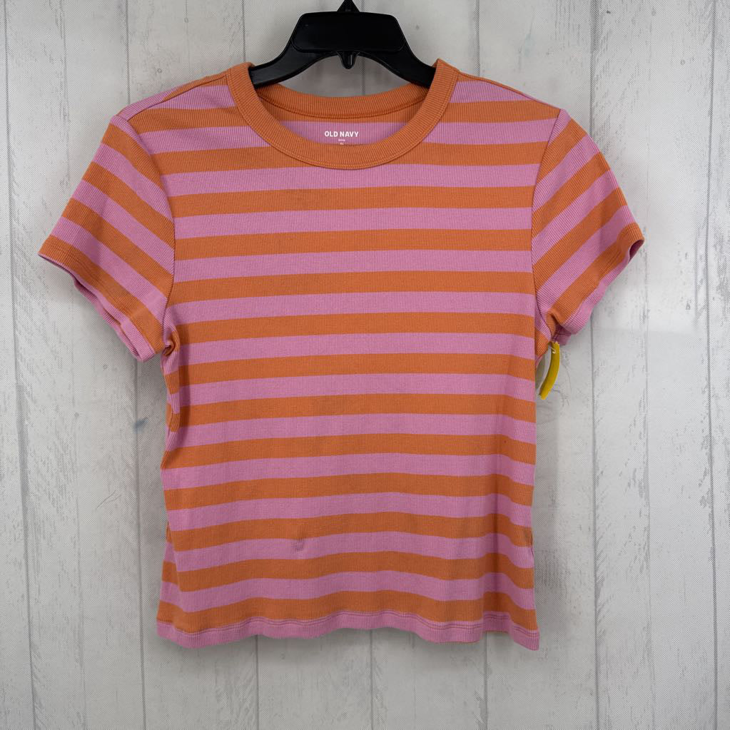 XL striped ribbed s/s top