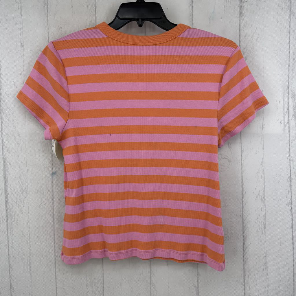 XL striped ribbed s/s top