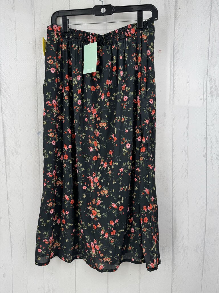 L pull-on flo print skirt