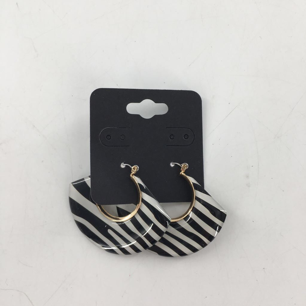 enamel zebra earrings