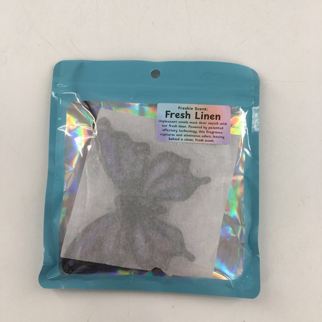 car freshie-fresh linen/butterfly