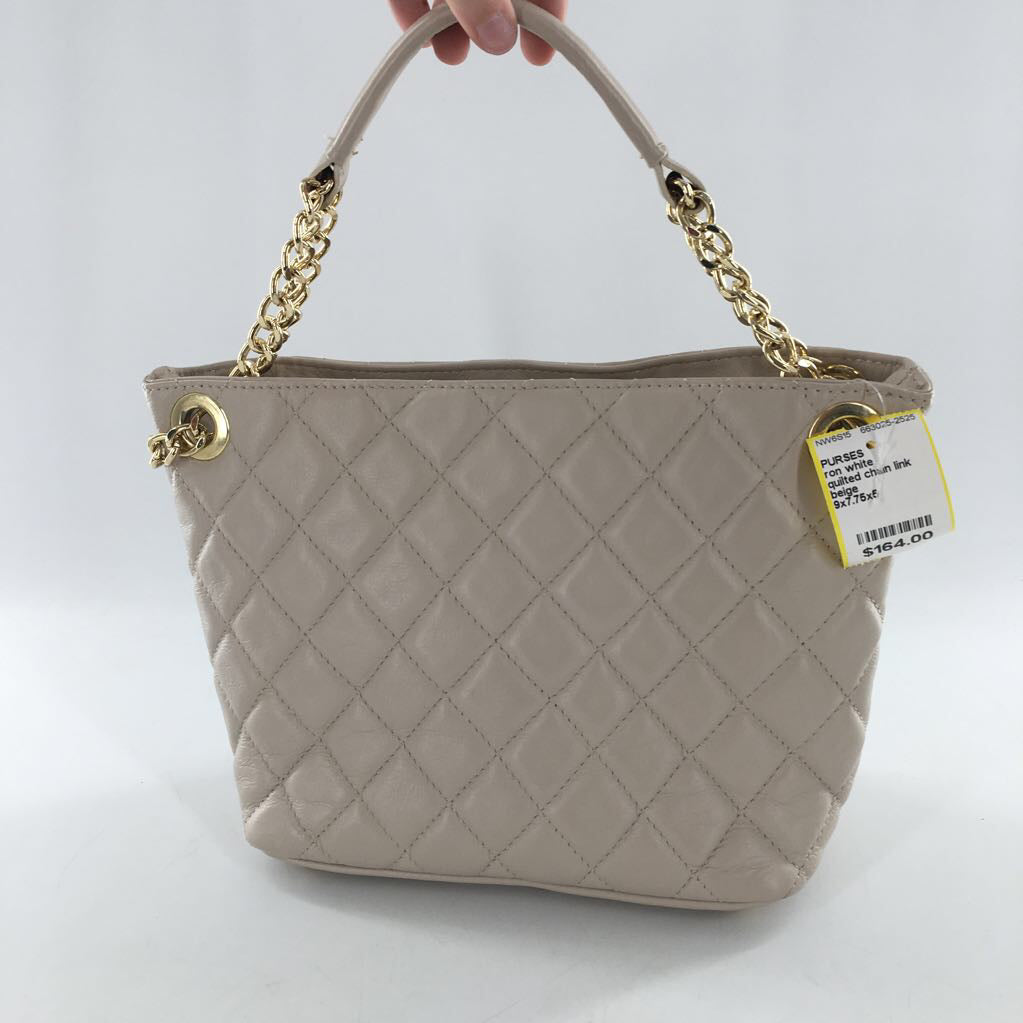 quilted chain link strap satchel