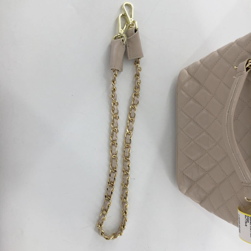 quilted chain link strap satchel