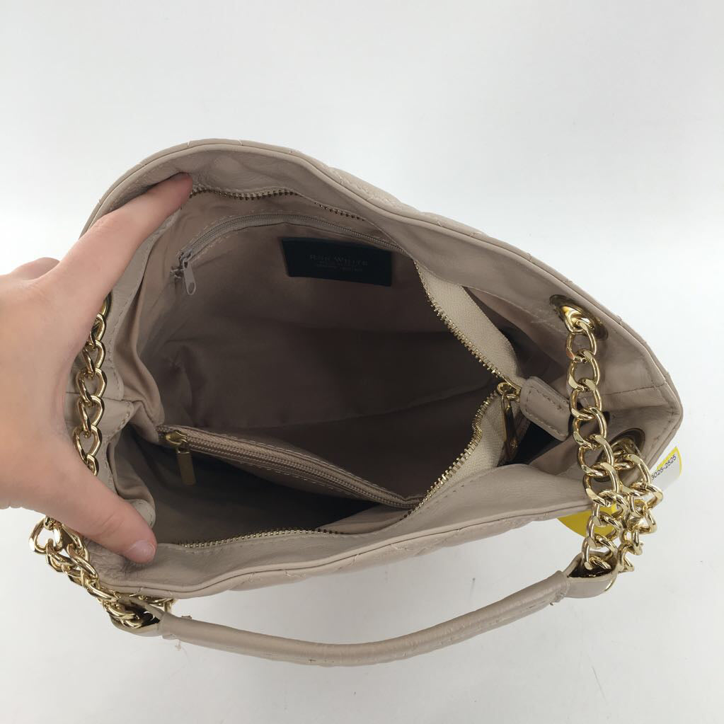 quilted chain link strap satchel