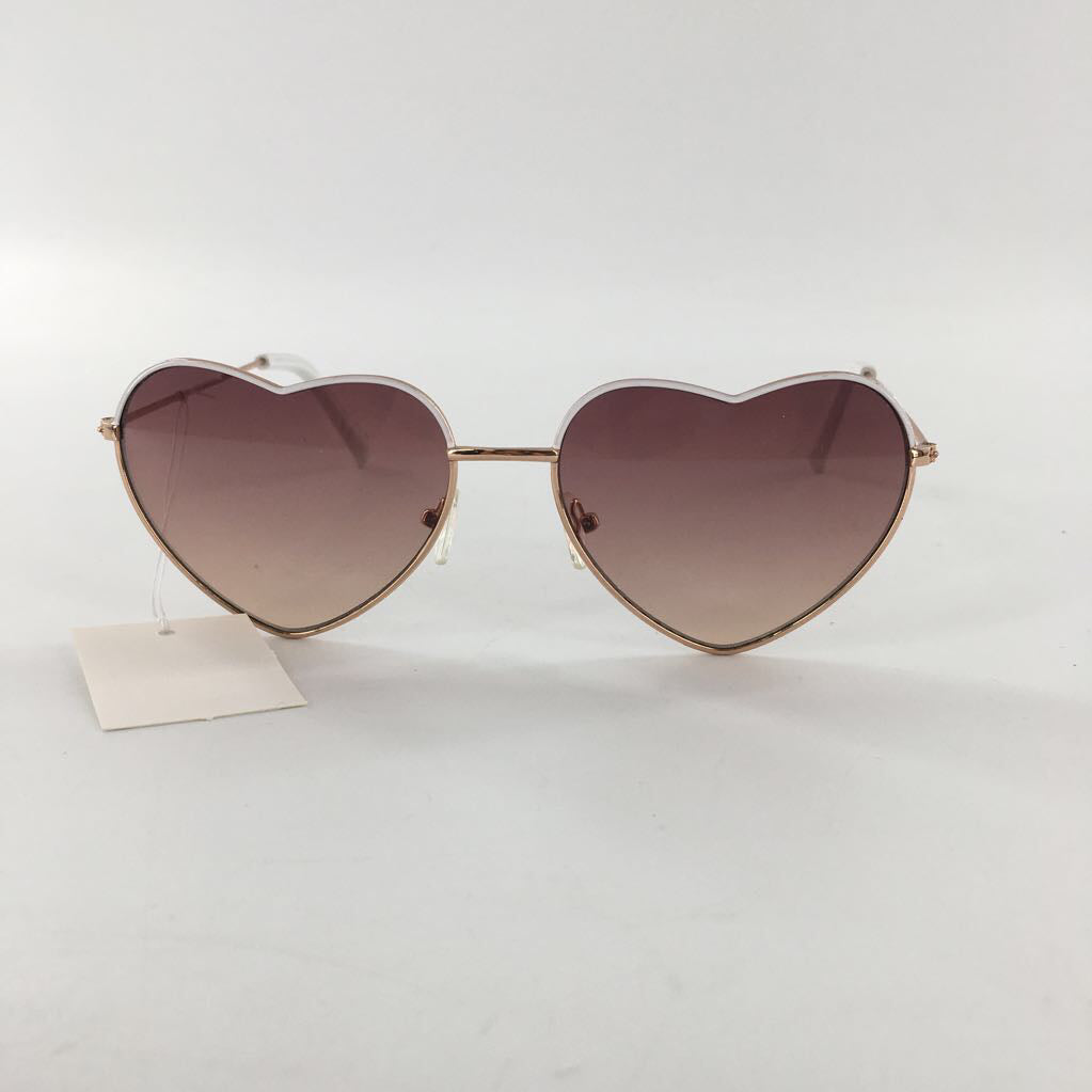 white heart frame sunglasses