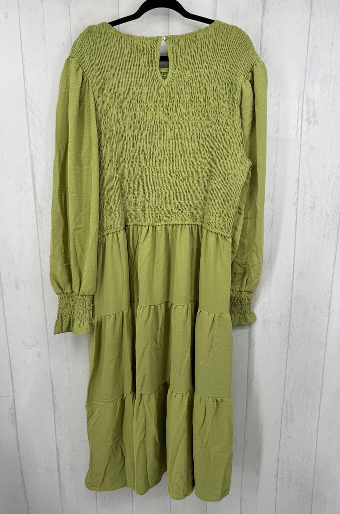 3XL smocked tiered l/s dress