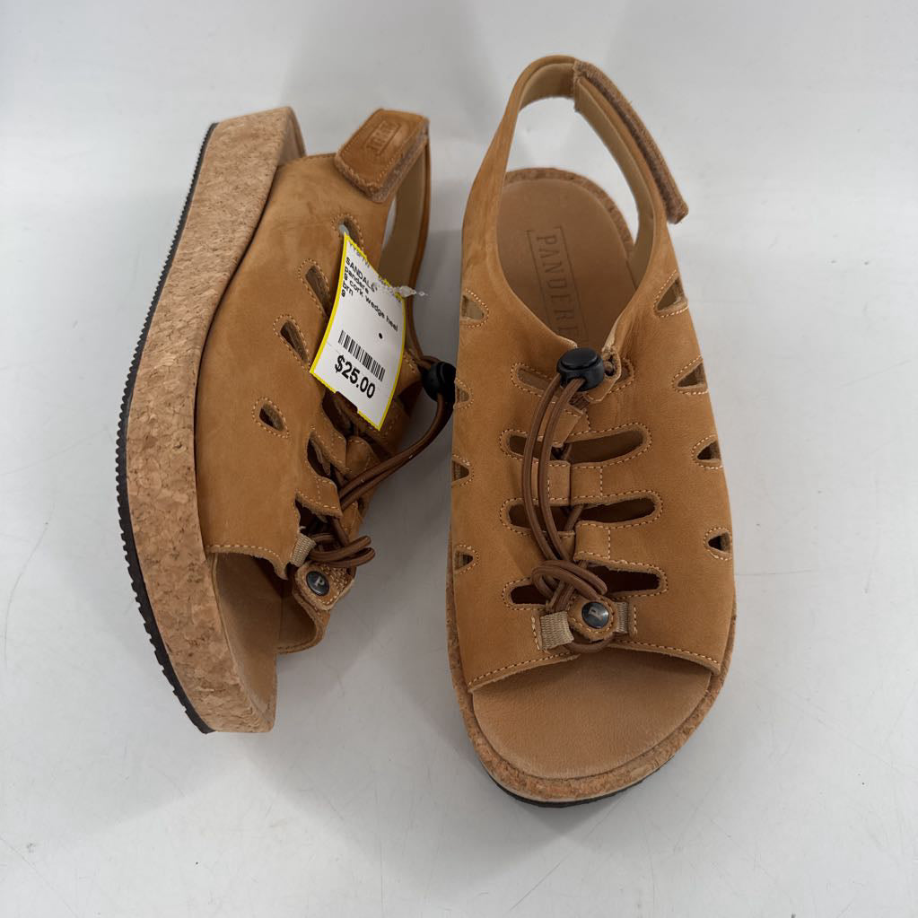 9 cork wedge heel sandal