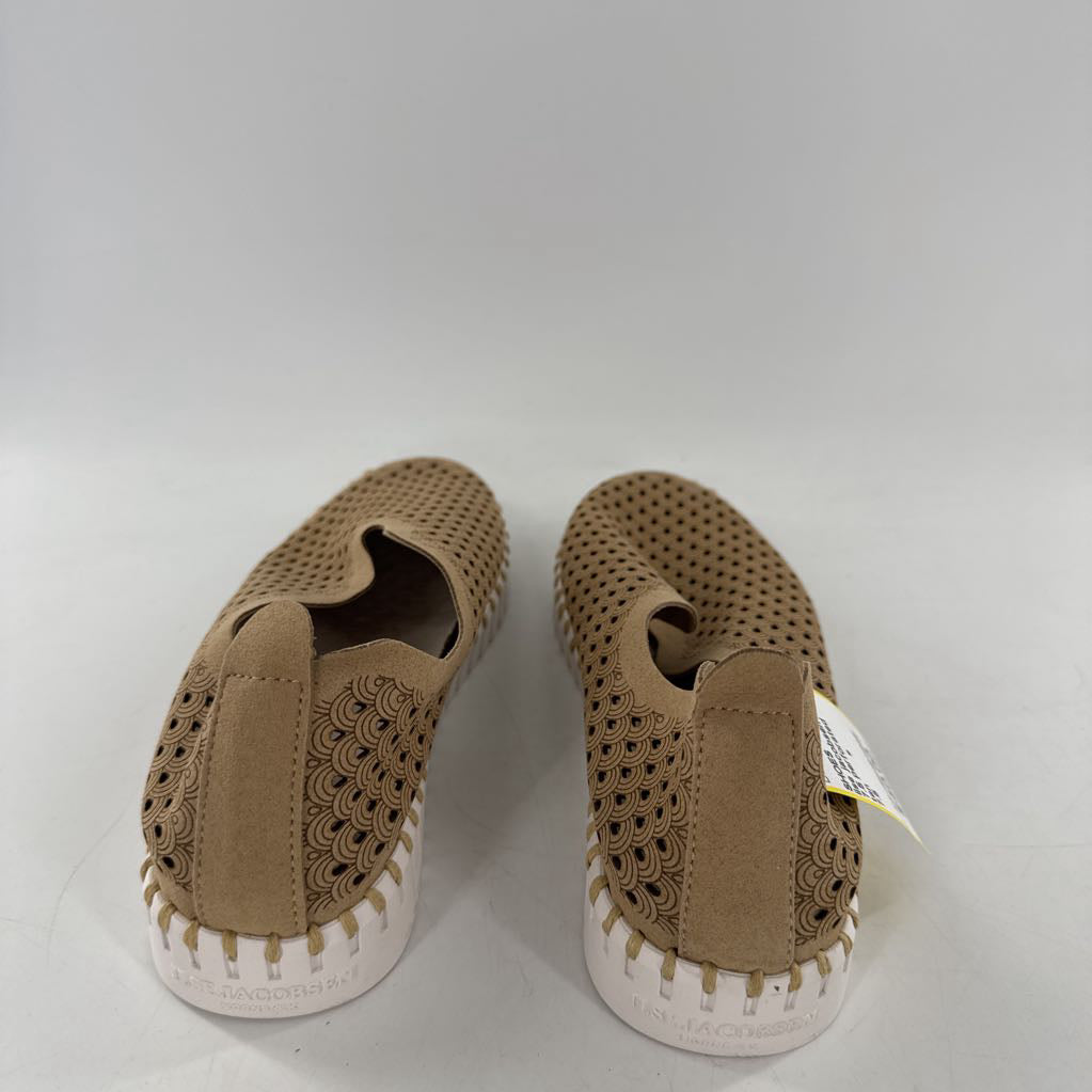 7.5 perforated leather slip-ons