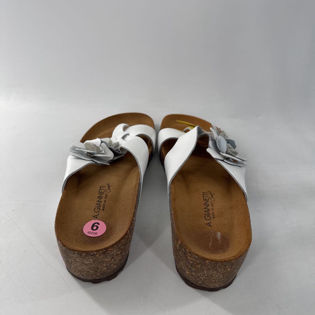 9 leather flower thong sandal