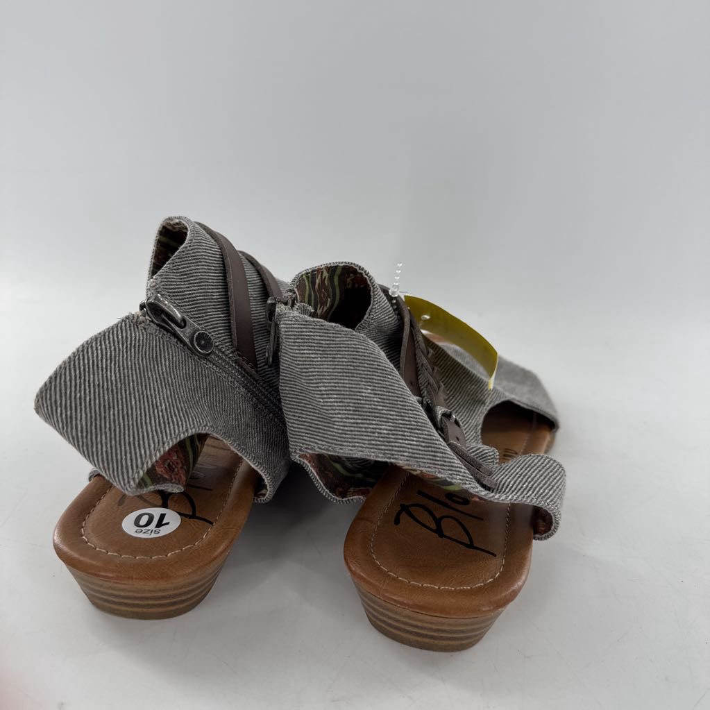 10 canvas upper side zip sandals