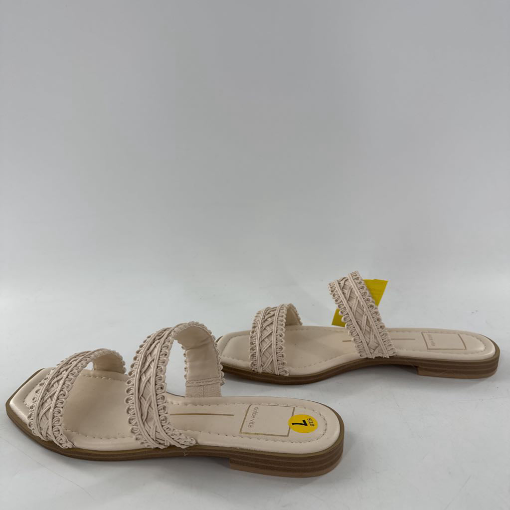 7 square toe double strap slide sandals