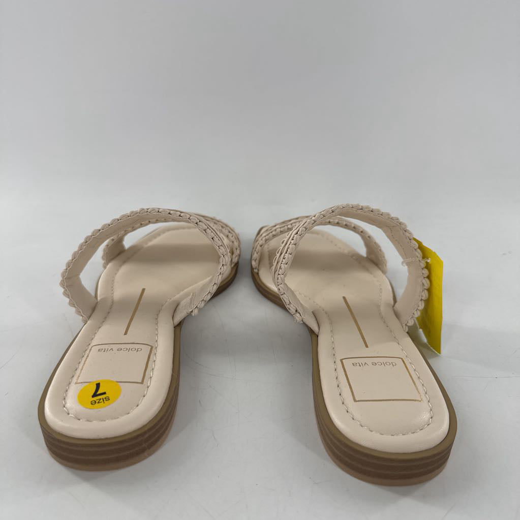 7 square toe double strap slide sandals