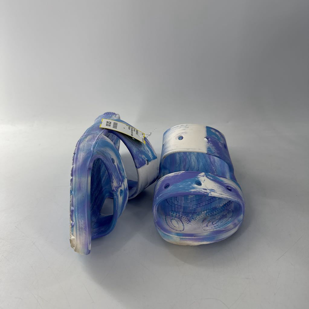 9 swirled print slide sandal