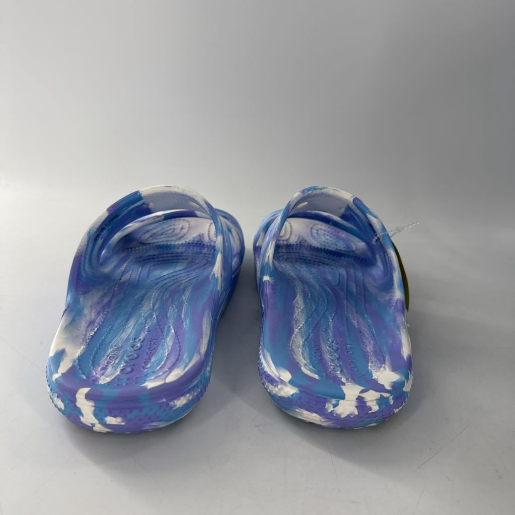 9 swirled print slide sandal