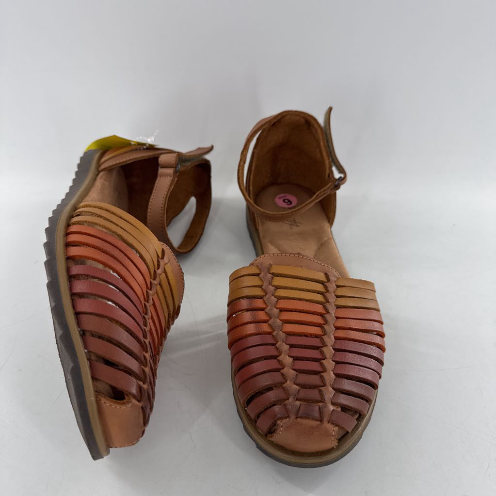 9 woven ankle strap flats