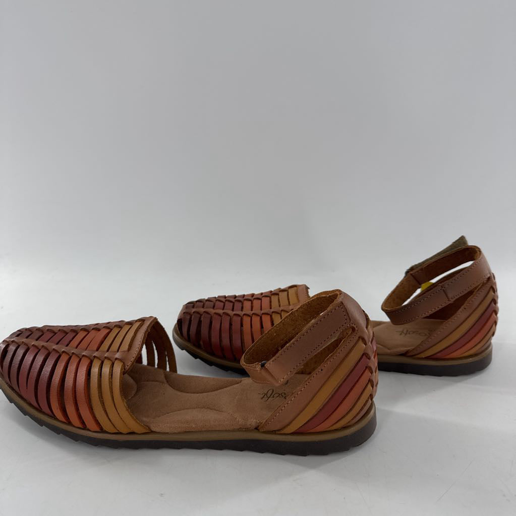 9 woven ankle strap flats