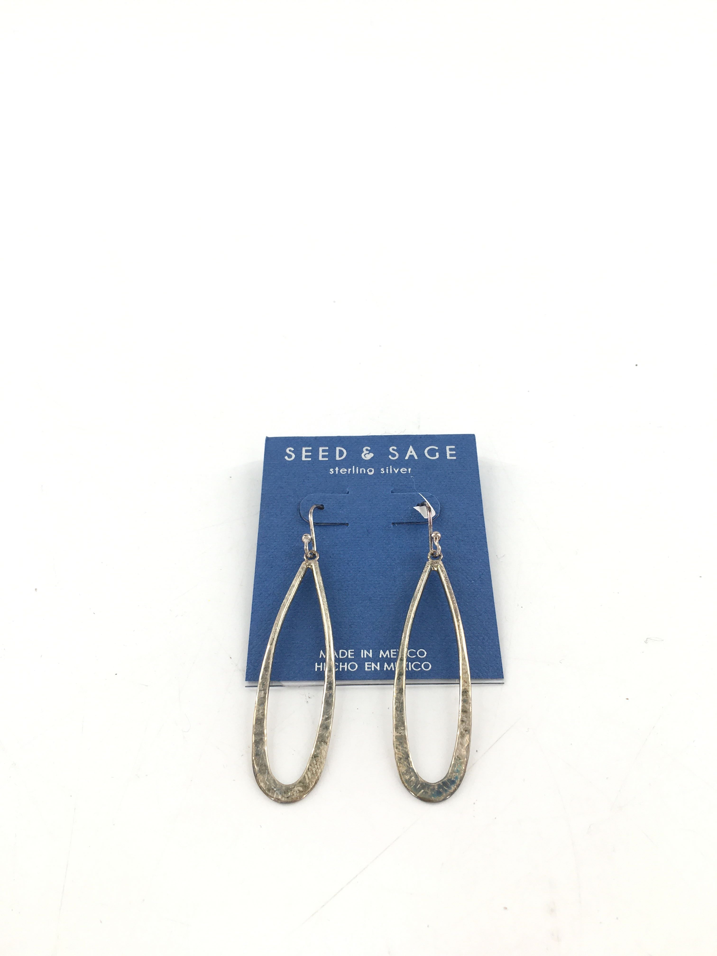 sterling silver teardrop shape drop earrings