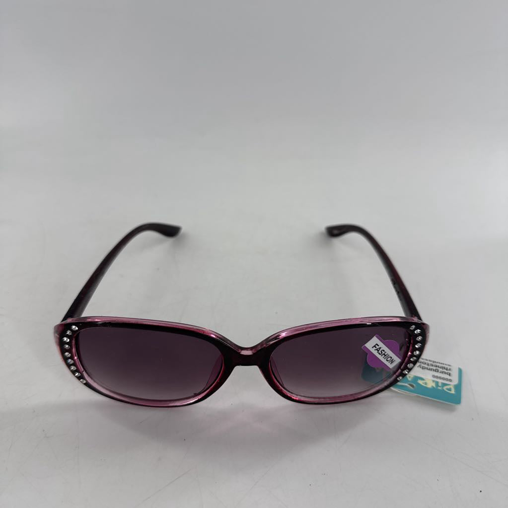 burgundy frame w/ rhinestones sunglasses