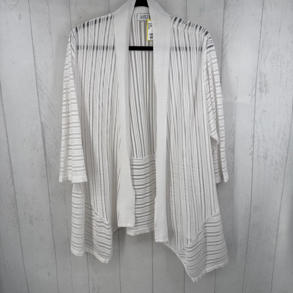 2X lightweight striped open front cardi