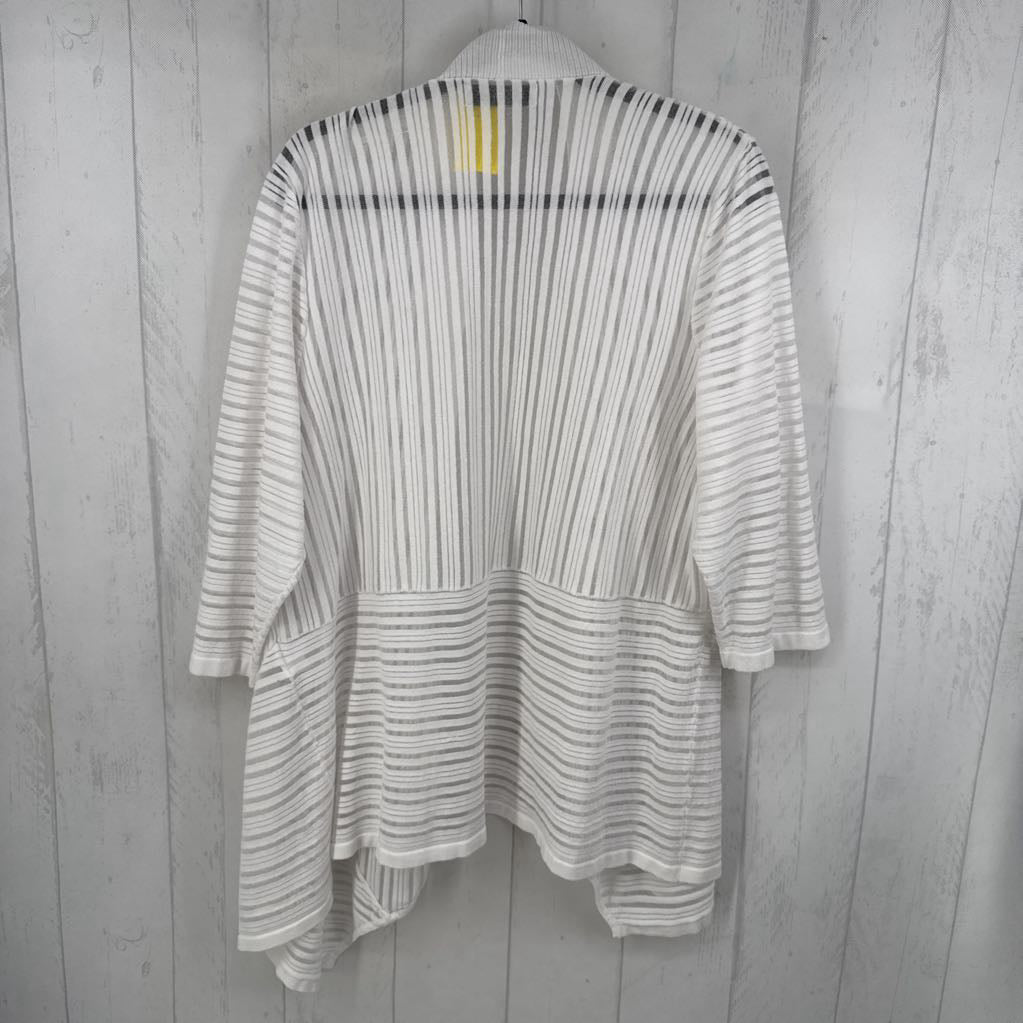 2X lightweight striped open front cardi
