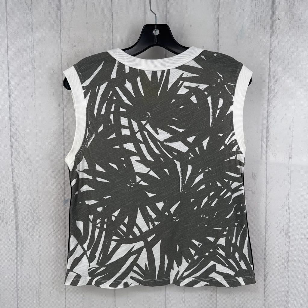 S printed crewneck tank