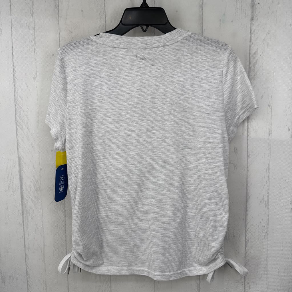 M waffle knit ruched sides s/s tee