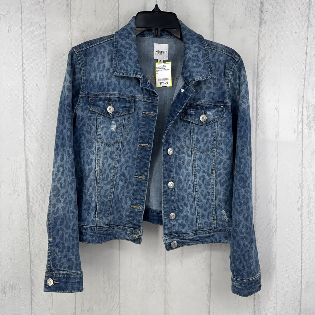 M animal print jean jacket