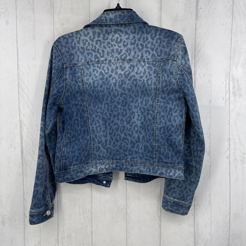 M animal print jean jacket