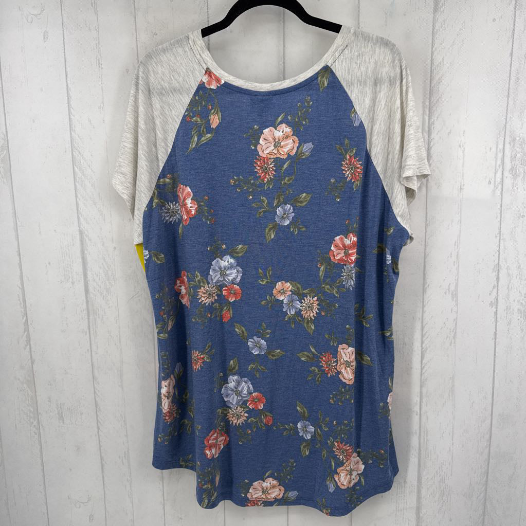 3X flo print s/s tee