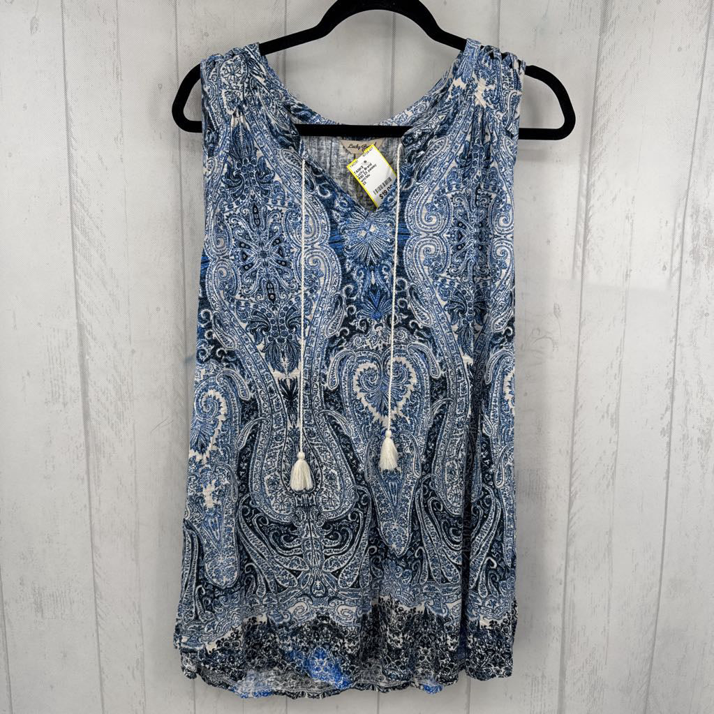R60 2X paisley print tassel tie tank