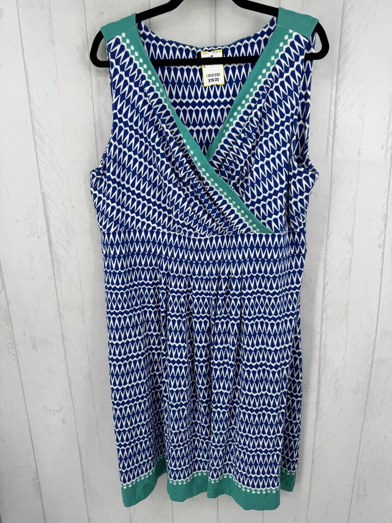 2X printed crossover slvls dress