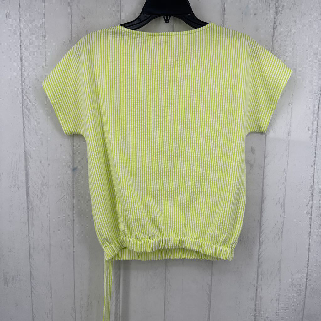 XS striped tied hem s/s top
