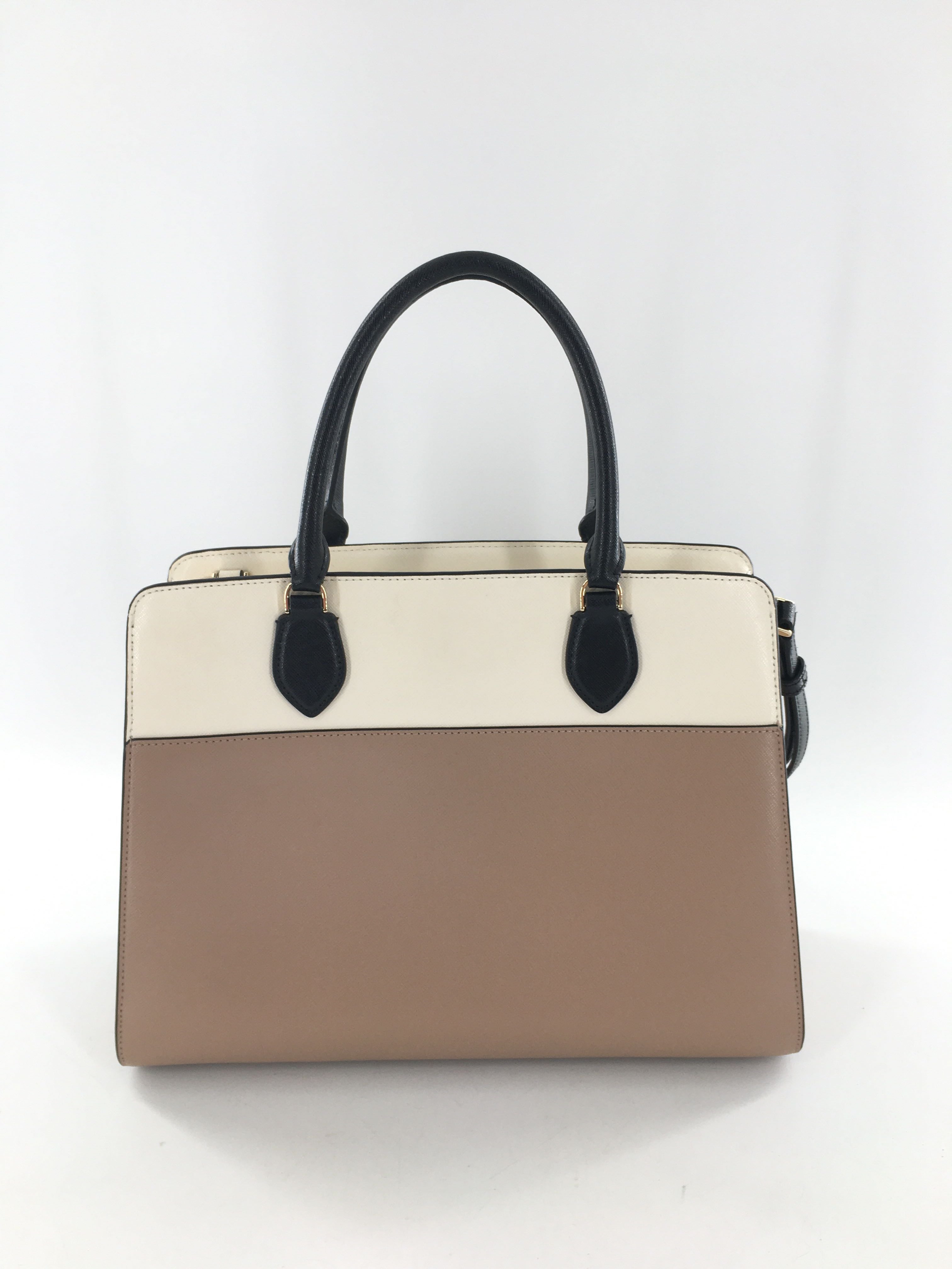 leather colorblock satchel