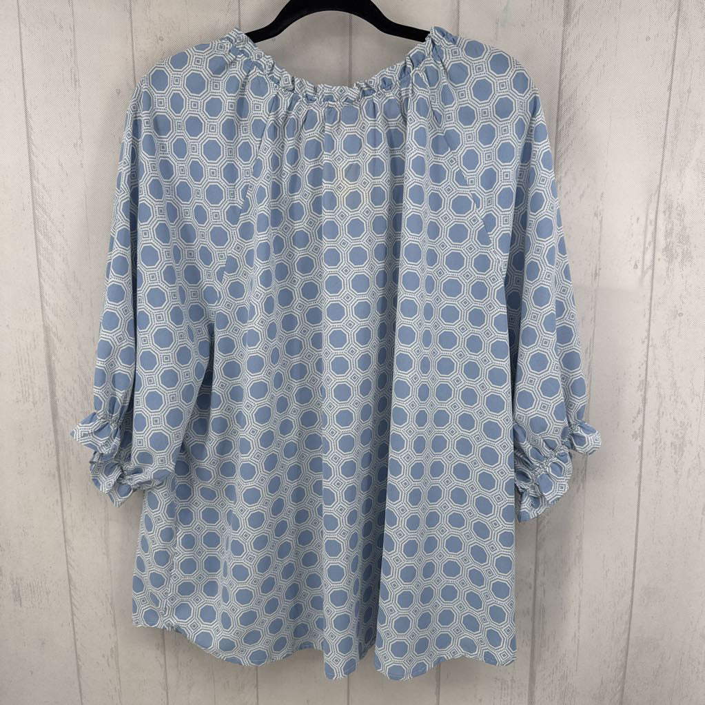 2X printed button down s/s top
