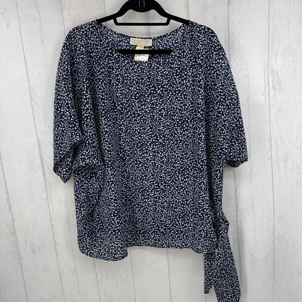 2X paisley print s/s top