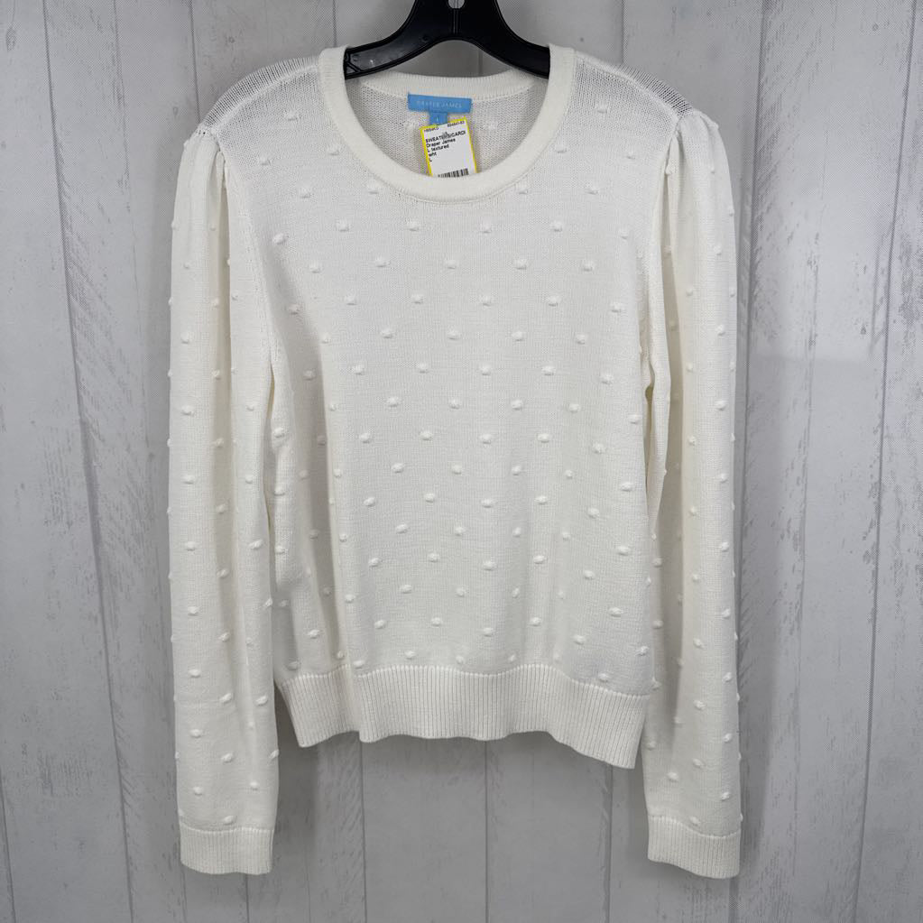 L textured crewneck sweater