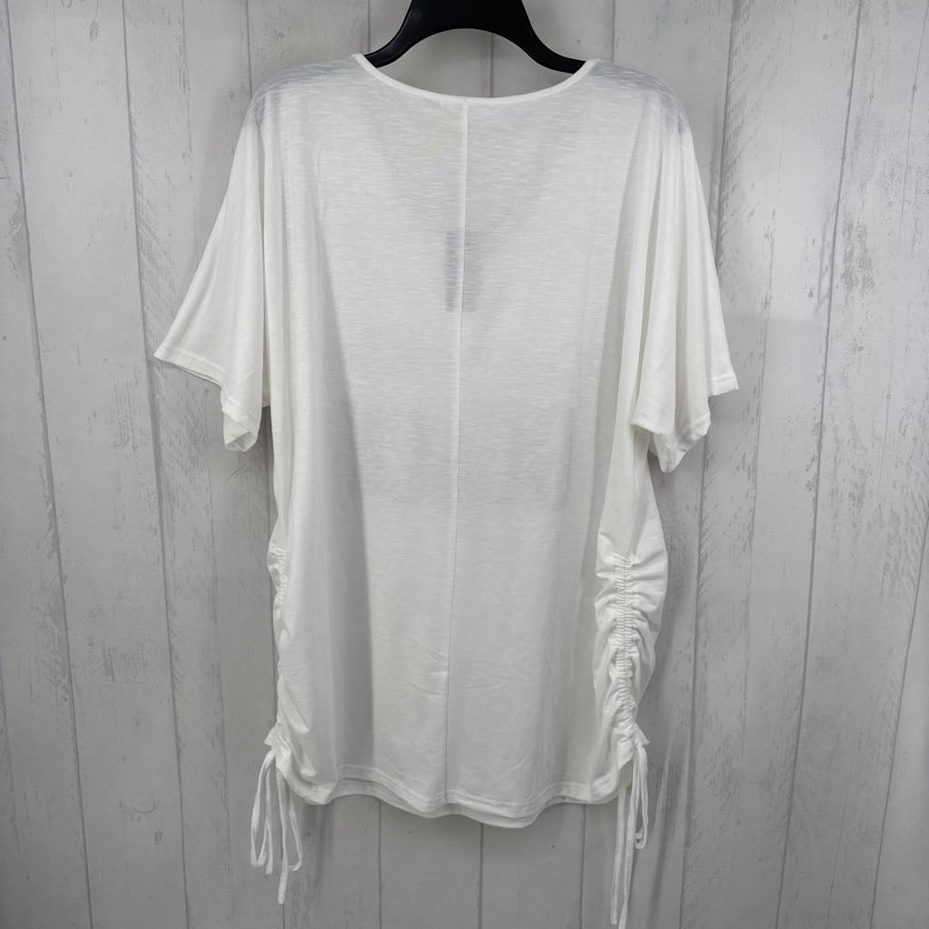 XL graphic v-neck s/s top-beach