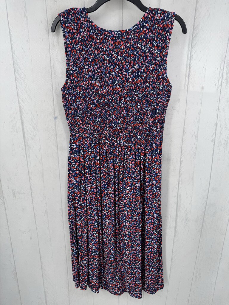 L smocked cherry print slvls dress