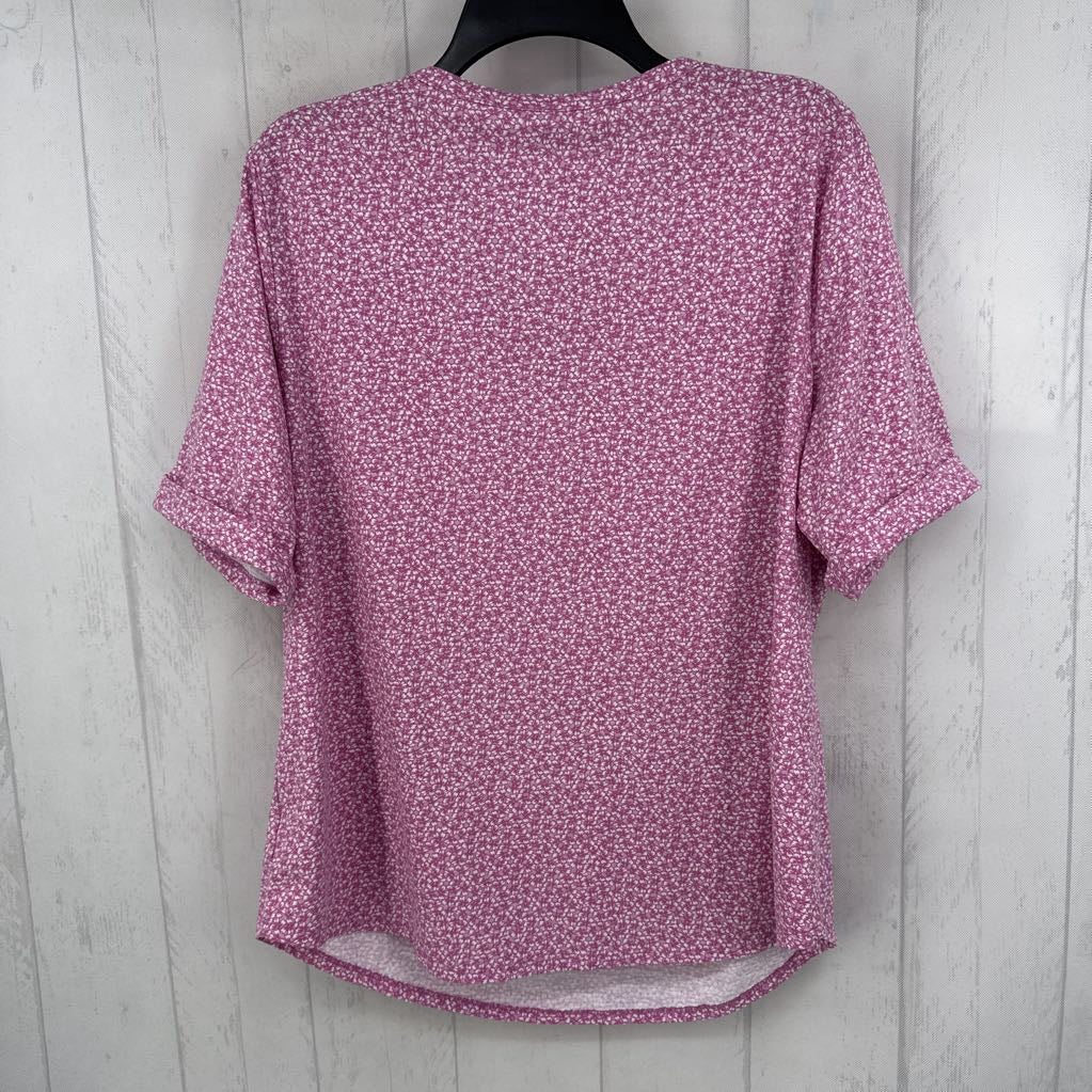 XL flo print v-neck s/s tee