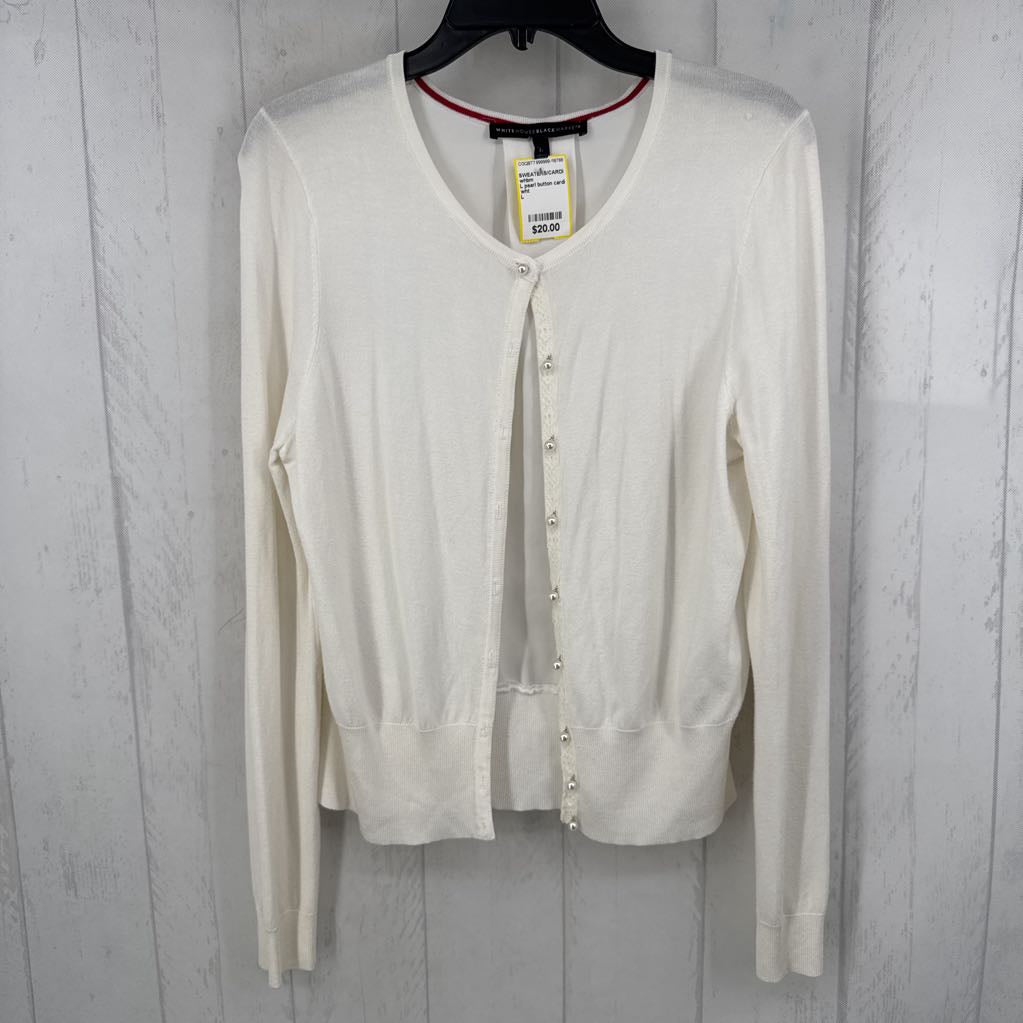 L pearl button cardi