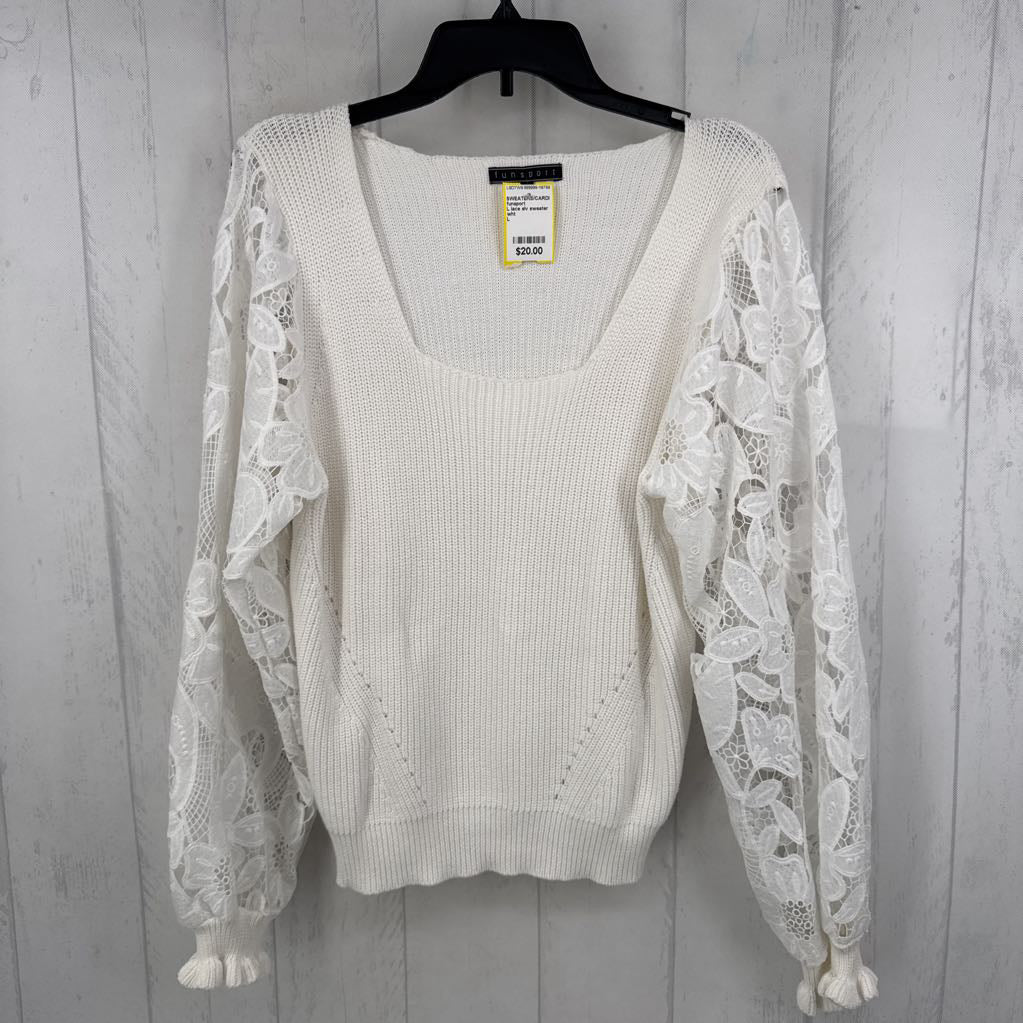 L lace slv sweater