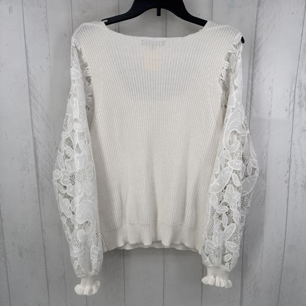 L lace slv sweater