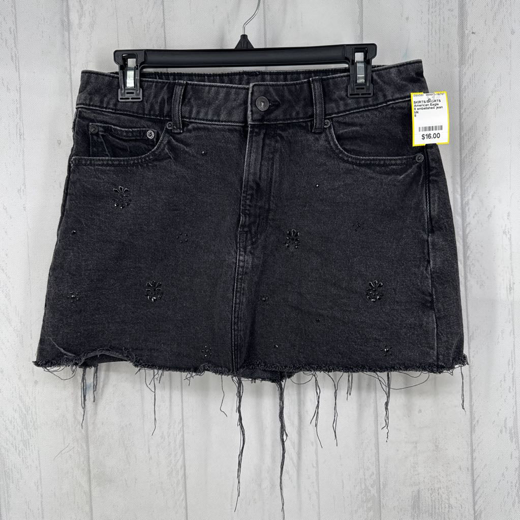 8 embelished jean skirt