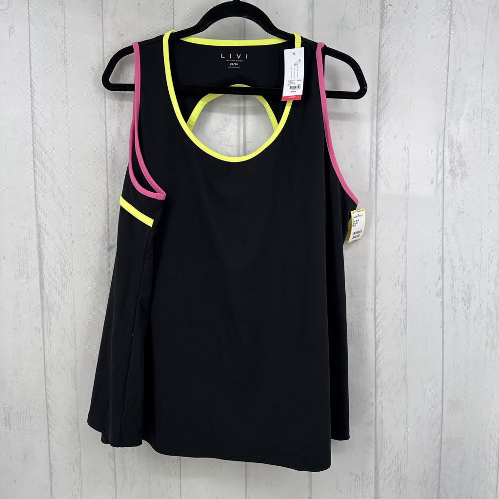 R44 26/28 colorblock open back tank