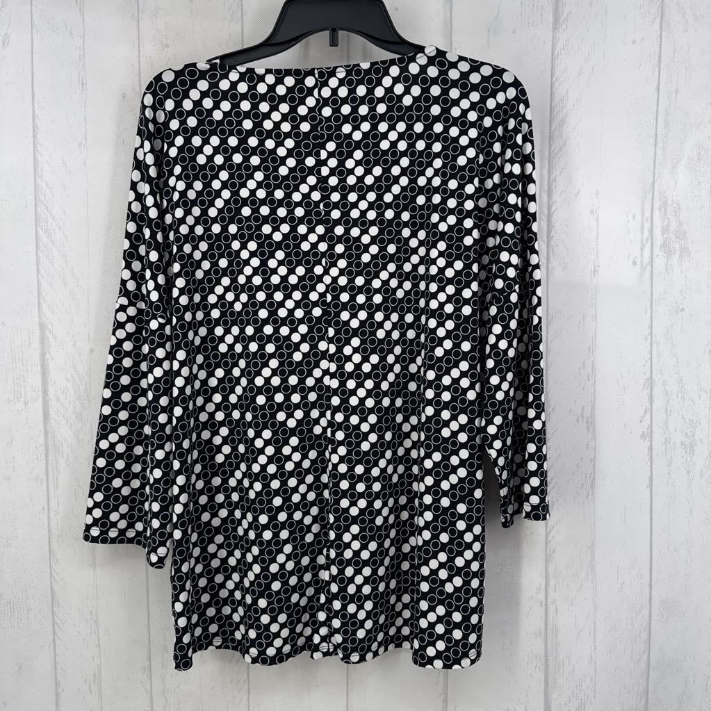 XL circles print dolman slv top
