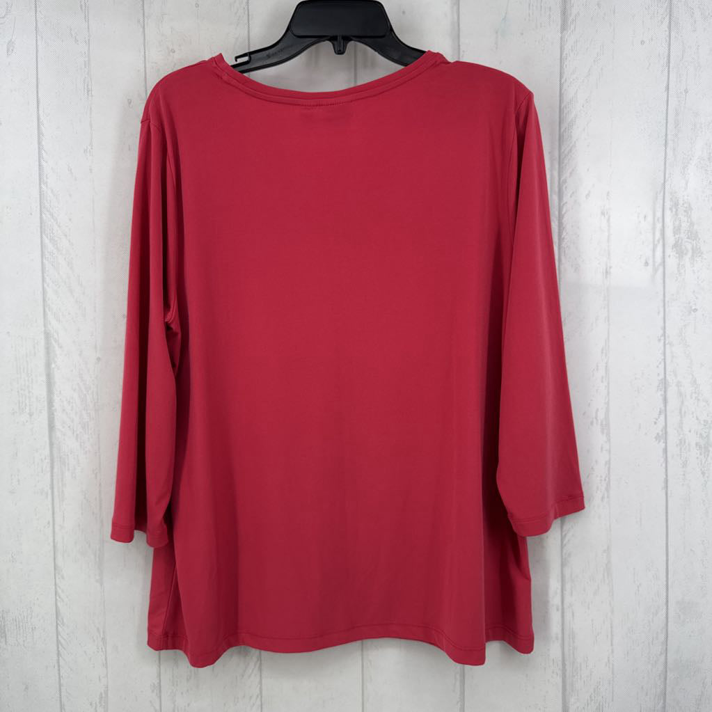 XL round neck 3/4 slv top