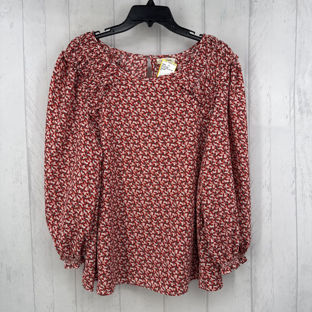 XL flo print 3/4 slv top