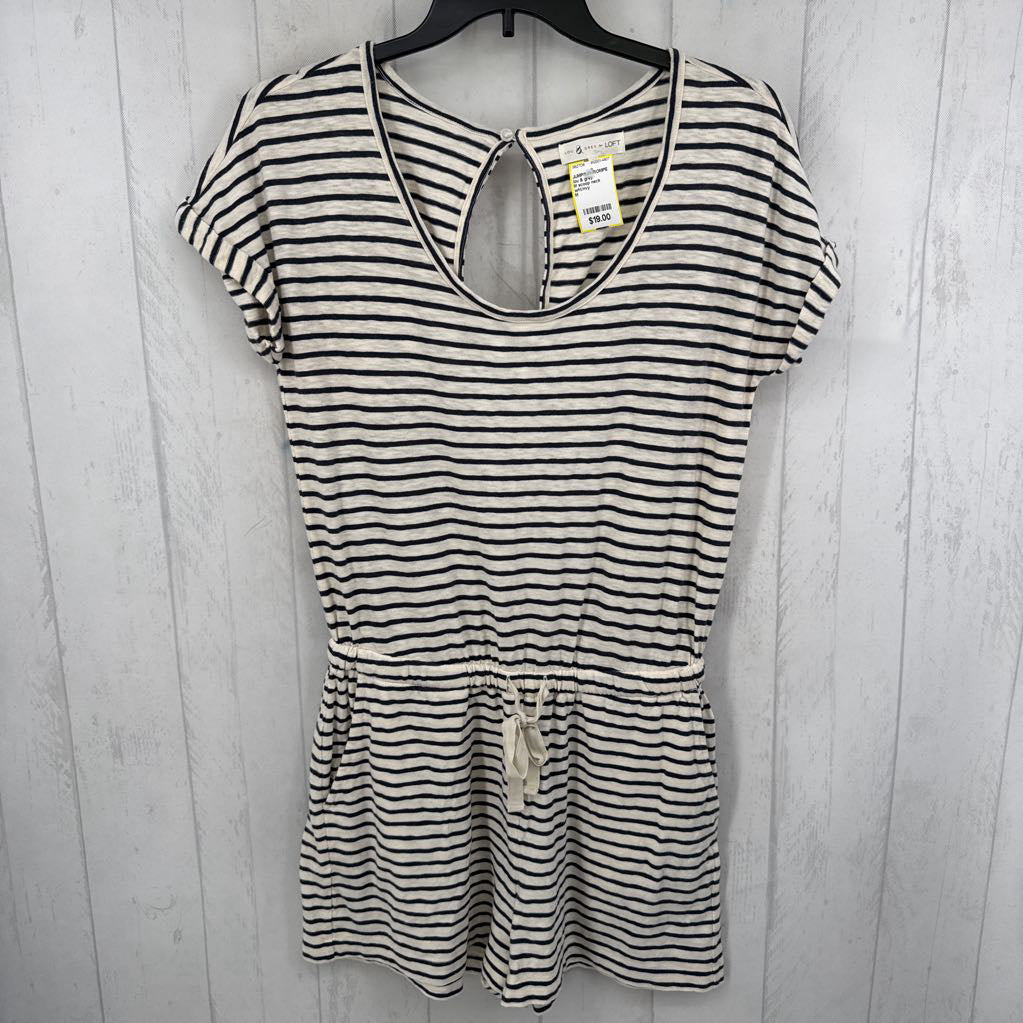 M scoop neck striped s/s romper