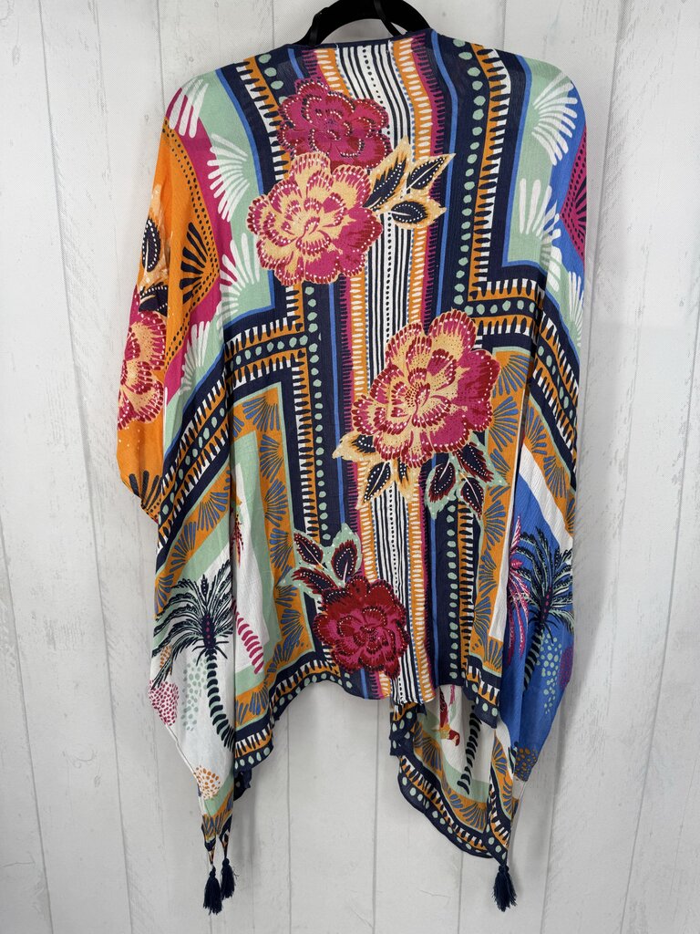 O/S flo print ruana
