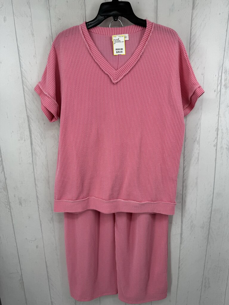 L textured 2pc pant set